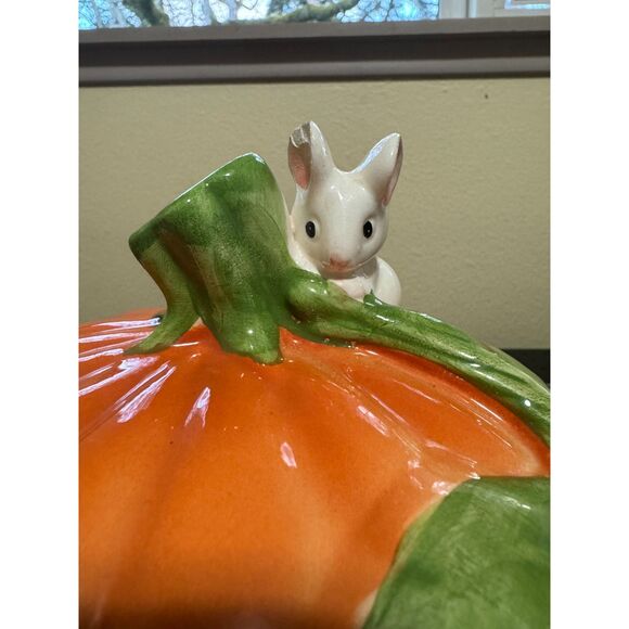 Vintage Ceramic Tea Light Candle Jack O' Lantern Pumpkin Halloween Décor - Picture 4 of 9